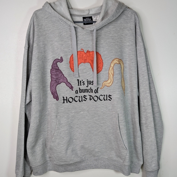 Disney Tops - Disney's Hocus Pocus Womens Gray Sanderson Sisters Witch Hoodie Sweatshirt 2XL